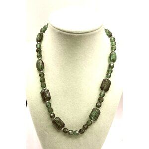 Green Acrylic Beaded Necklace With Toggle Chain